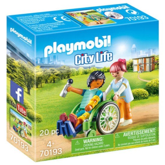 Playmobil City Life Patient in Wheelchair Figure Pack 70193 