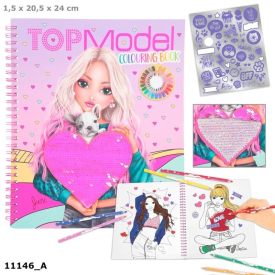 TOPModel Colouring Book With R eversible Sequins